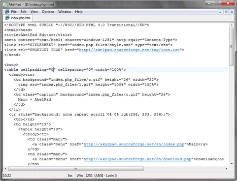AkelPad screenshot (481 pix)