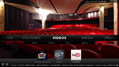 XBMC Media Center 11.0 screenshot (481 pix)
