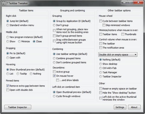 7 Taskbar Tweaker screenshot (481 pix)