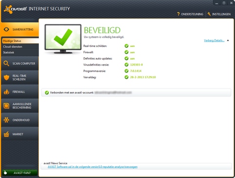 Avast Antivirus 7.0 screenshot