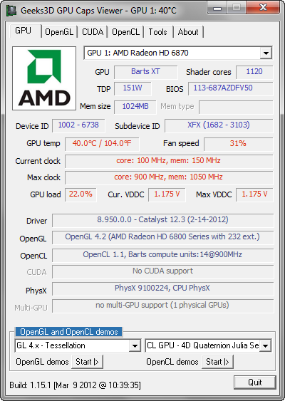 GPU Caps Viewer 1.15.1 screenshot