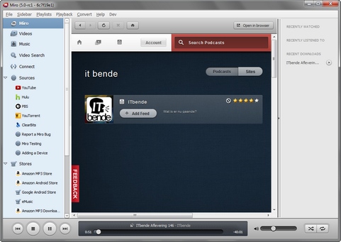 Miro 5.0 RC 1 screenshot