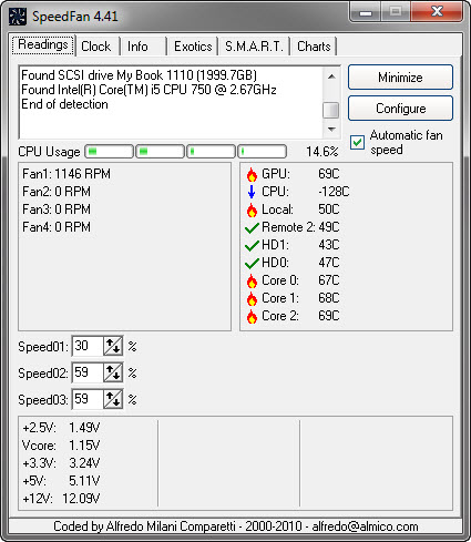 SpeedFan screenshot SpeedFan screenshot