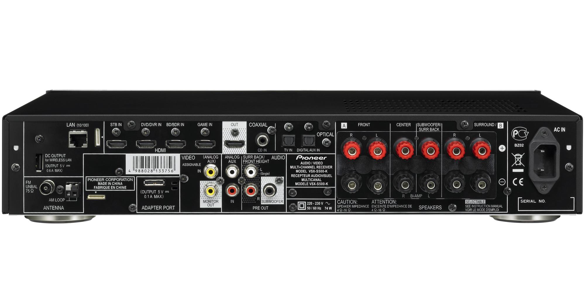 Specificaties van Pioneer VSX-S500-K - Tweakers