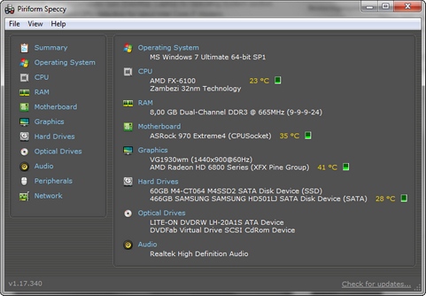 Speccy 1.17 build 340 screenshot (481 pix)