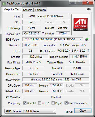 GPU-Z 0.6.3 screenshot