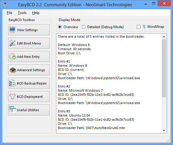 EasyBCD 2.2 screenshot