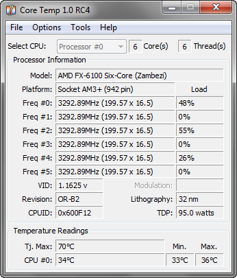 CoreTemp 1.0 RC4 screenshot