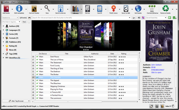 Calibre 0.9 screenshot (620 pix)