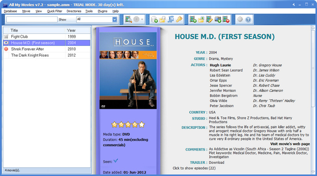 All My Movies 7.2 build 1404 screenshot (620 pix) All My Movies 7.2 build 1404 screenshot (620 pix)