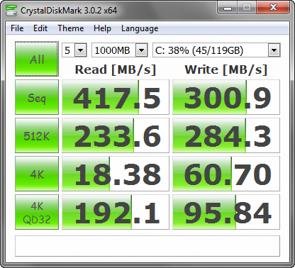 CrystalDiskMark screenshot