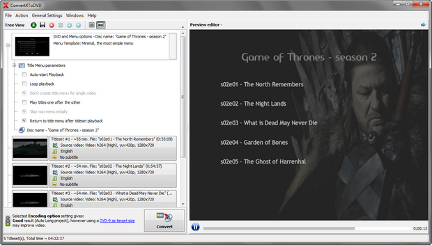 ConvertXtoDVD 5.0 screenshot (620 pix)