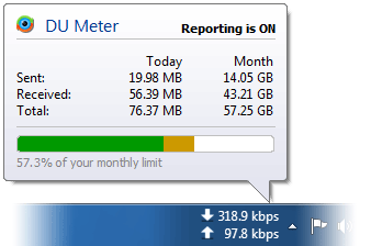 DU Meter 6 Taskbar Widget and Notification Balloon