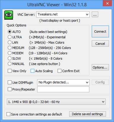 UltraVNC 1.1.8 Viewer screenshot