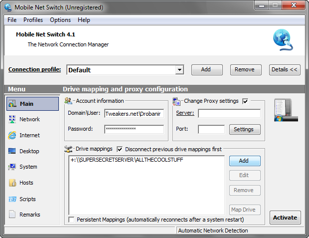 Mobile Net Switch screenshot (620 pix) Mobile Net Switch screenshot (620 pix)
