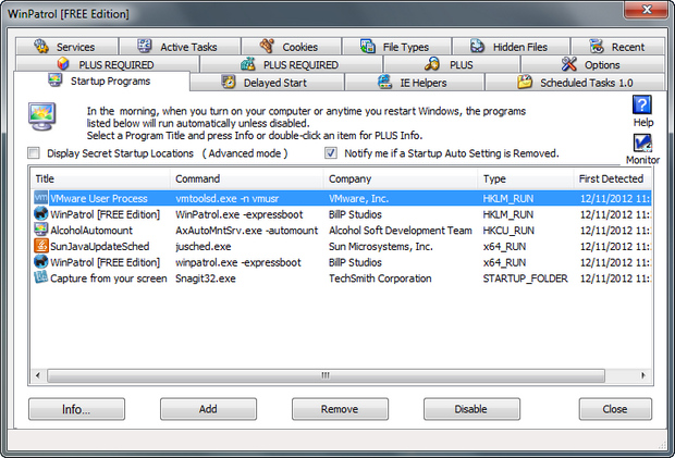 WinPatrol screenshot (620 pix)