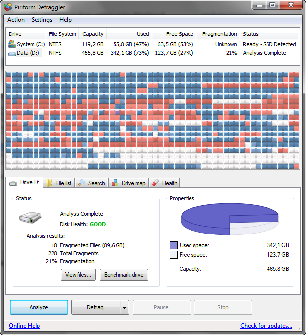 Defraggler screenshot