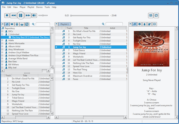 aTunes 3.0.0 screenshot (620 pix)