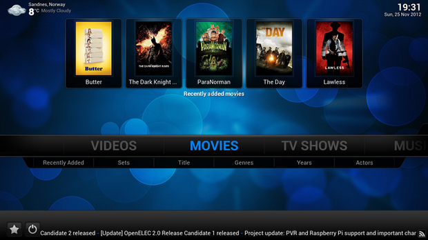 OpenELEC screenshot (620 pix)