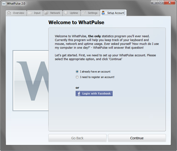 WhatPulse screenshot (620 pix)