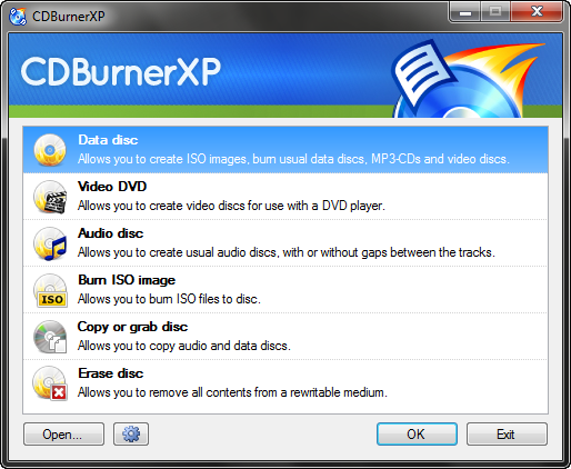 CDBurnerXP screenshot