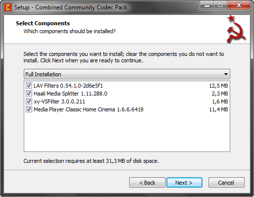 Combined Community Codec Pack 30.12.2012 screenshot