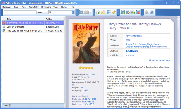 All My Books screenshot (620 pix)
