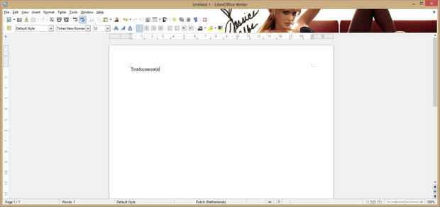 LibreOffice 4.0 Writer met Firefox skin screenshot (620 pix)