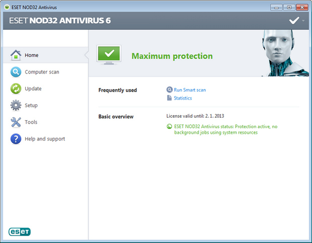 NOD32 Antivirus 6.0 screenshot (620 pix)