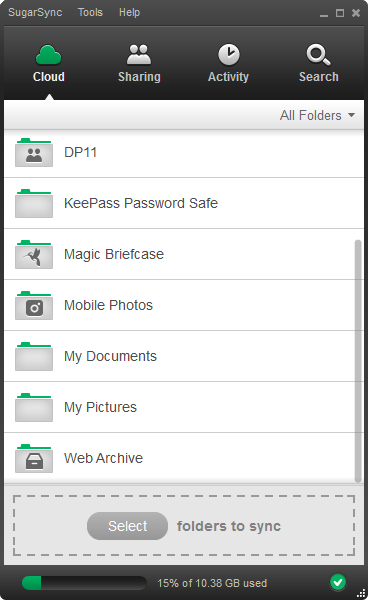 SugarSync 2.0 screenshot