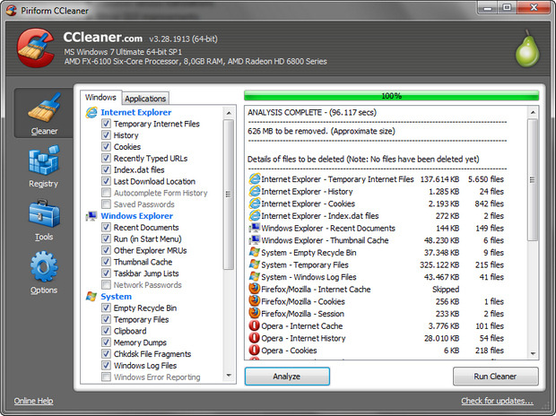 CCleaner 3.28.1913 screenshot (620 pix)