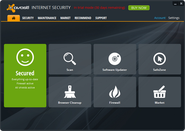 Avast Internet Security 8.0 screenshot (620 pix)