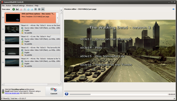 ConvertXtoDVD 5.0 screenshot (620 pix)