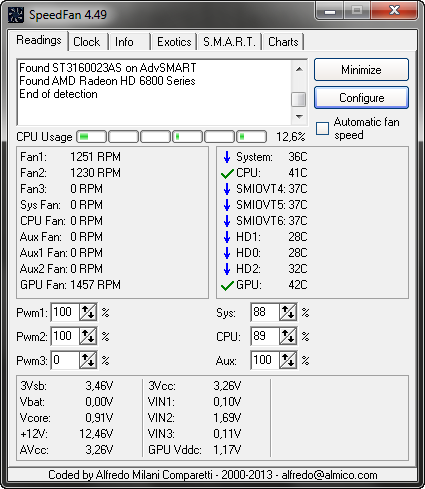 SpeedFan screenshot SpeedFan screenshot