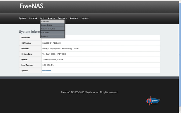 FreeNAS screenshot (620 pix)