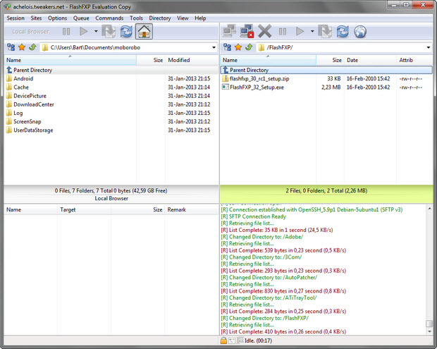 FlashFXP screenshot (620 pix)