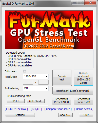 FurMark 1.10.6 screenshot