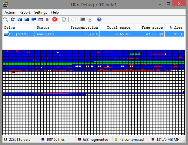 UltraDefrag 7.0 bèta 1 screenshot