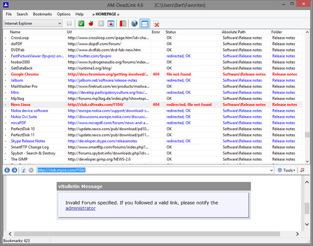 AM-DeadLink 4.6 screenshot (620 pix)