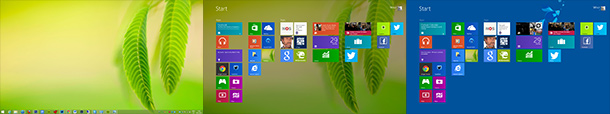 Windows 8.1: verschil tussen wel of geen achtergrond