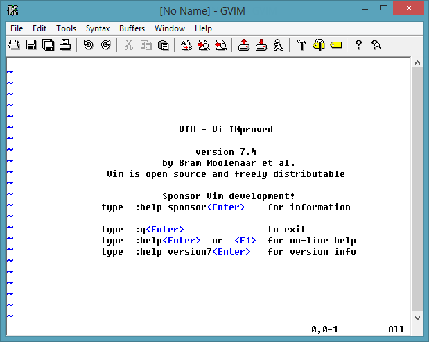 Vim 7.4 screenshot