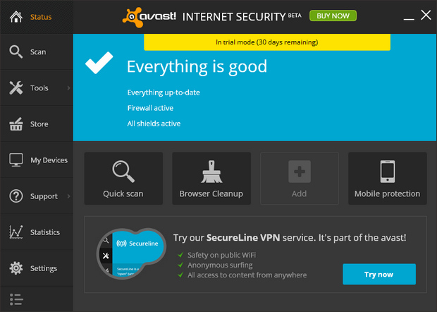 Avast! Antivirus 2014 screenshot (620 pix)