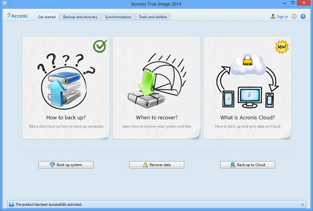 Acronis True Image Home 2014 screenshot (620 pix)