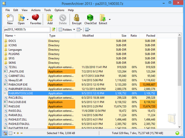PowerArchiver 2013 screenshot (620 pix)
