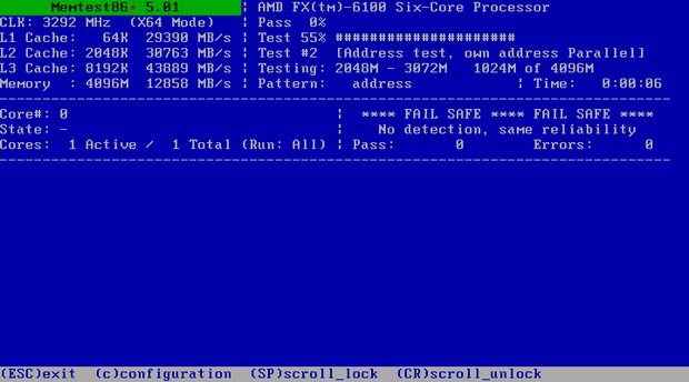 Memtest86+ 5.01 screenshot (620 pix) Memtest86+ 5.01 screenshot (620 pix)