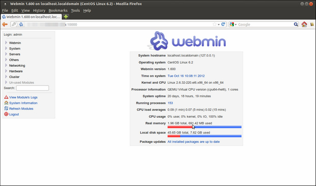 Webmin screenshot (620 pix)