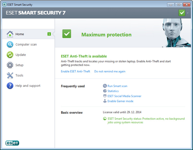 NOD32 Smart Security 7.0 screenshot (620 pix)