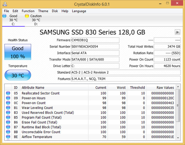 CrystalDiskInfo screenshot (620 pix)
