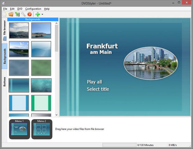 DVDStyler screenshot (620 pix)