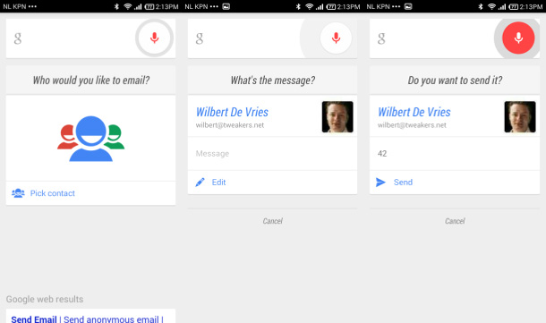 Conversatiemodus in Google Now